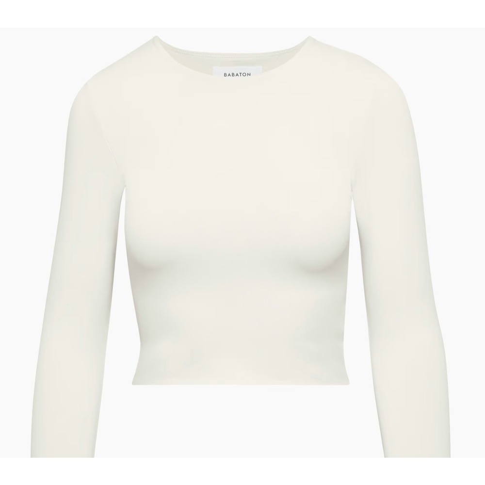 Contour Aritzia Crew Longsleeve Top Light Birch  118413, Medium